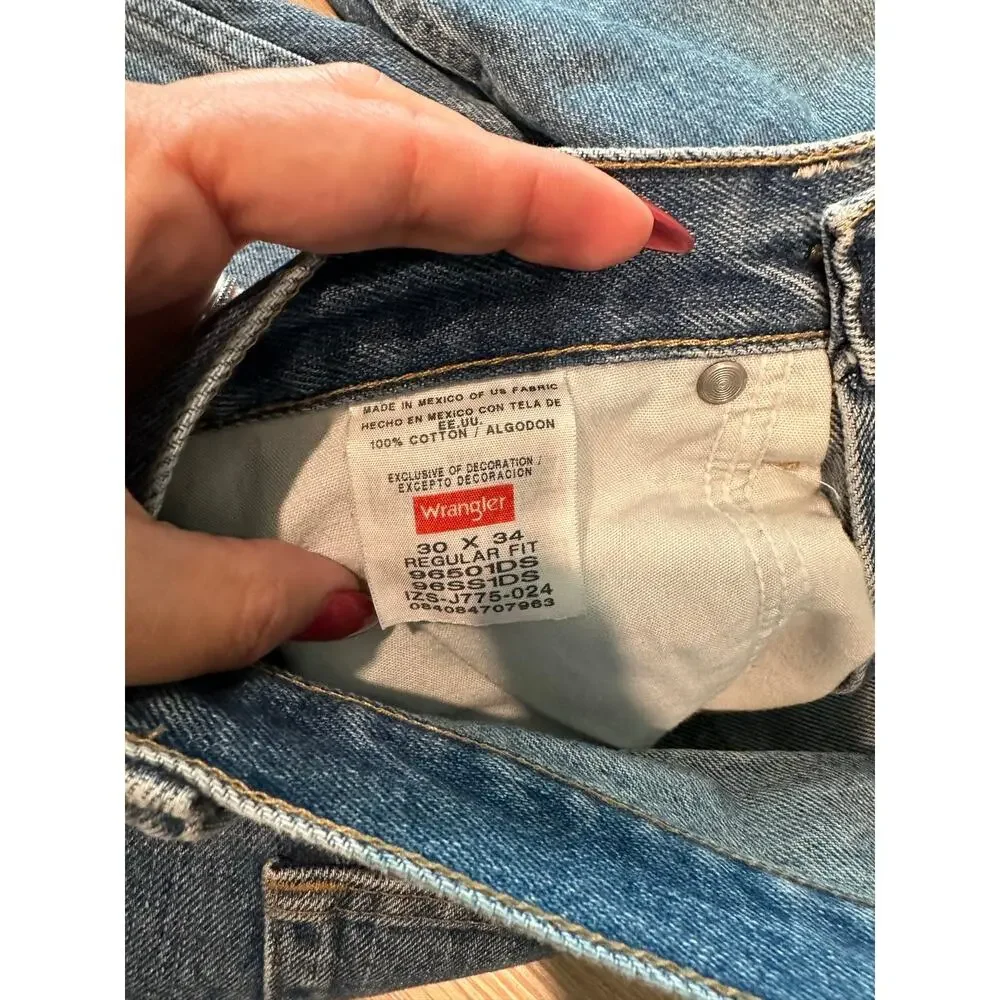 Wrangler Jeans 30x34 Straight Leg 100% Cotton Denim